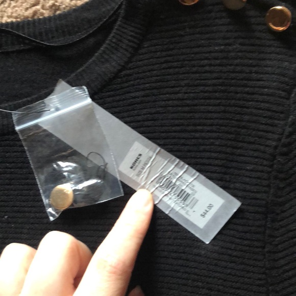 Apt. 9: Black Sweater with White Sheer Peplum - Picture 4 of 6